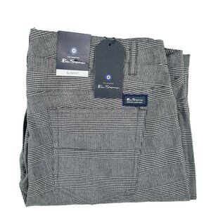 Ben Sherman Pant Men 38x32 Slim Fit Stretch Charcoal Chino Khakis NWT MSRP $99